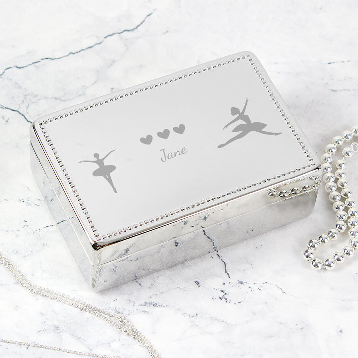 Buy Personalised Ballerina Rectangular Jewellery Box available now at www.giftsfinder.co.uk