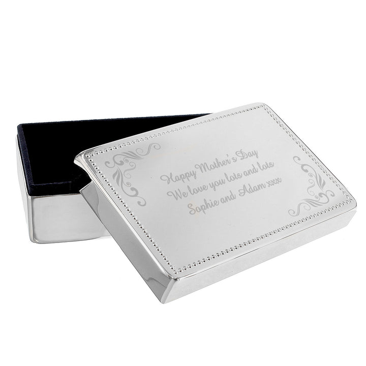 Personalised Swirl Rectangular Jewellery Box - part of the Gifts Finder Personalised Jewellery Boxes collection