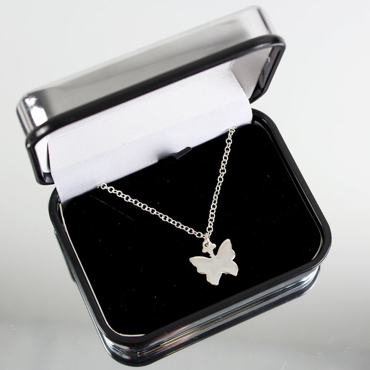 Buy Personalised Butterfly Box With A Silver Plated Butterfly Necklace available now at www.giftsfinder.co.uk