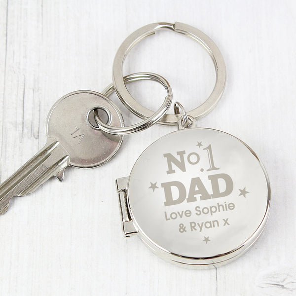 Buy Personalised No1 Dad Photo Keyring at www.giftsfinder.co.uk