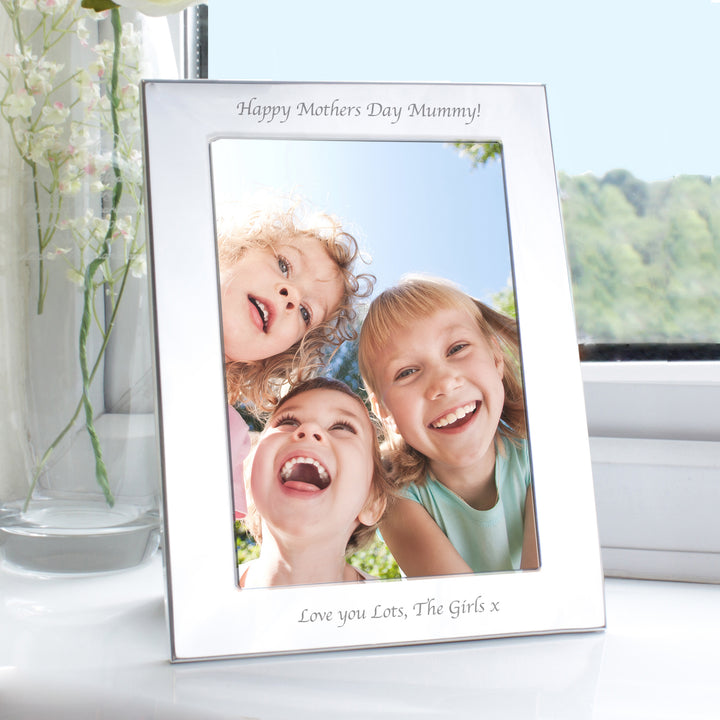 Personalised Silver 5x7 Inch Photo Frame - part of the Gifts Finder Personalised Photo Frames collection