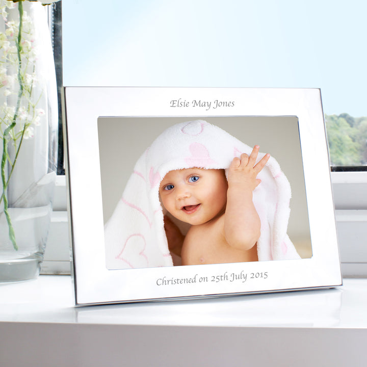 Personalised Silver 7x5 Landscape Photo Frame in gift category Personalised Photo Frames