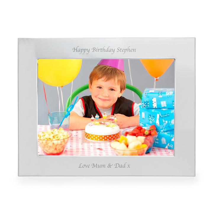 Personalised Silver 7x5 Landscape Photo Frame in gift category Personalised Photo Frames