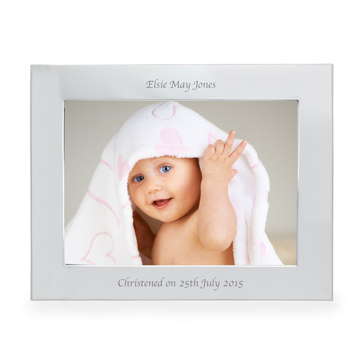 Personalised Silver 7x5 Landscape Photo Frame in gift category Personalised Photo Frames