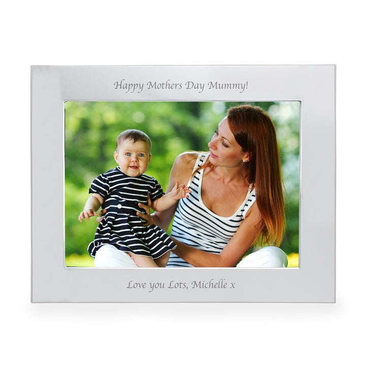 Personalised Silver 7x5 Landscape Photo Frame in gift category Personalised Photo Frames