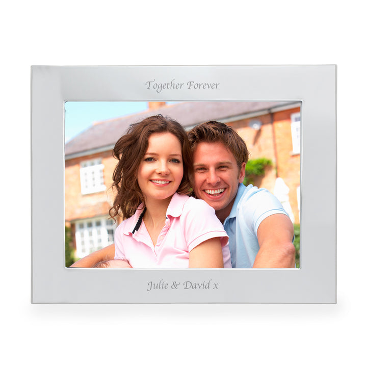 Personalised Silver 7x5 Landscape Photo Frame in gift category Personalised Photo Frames