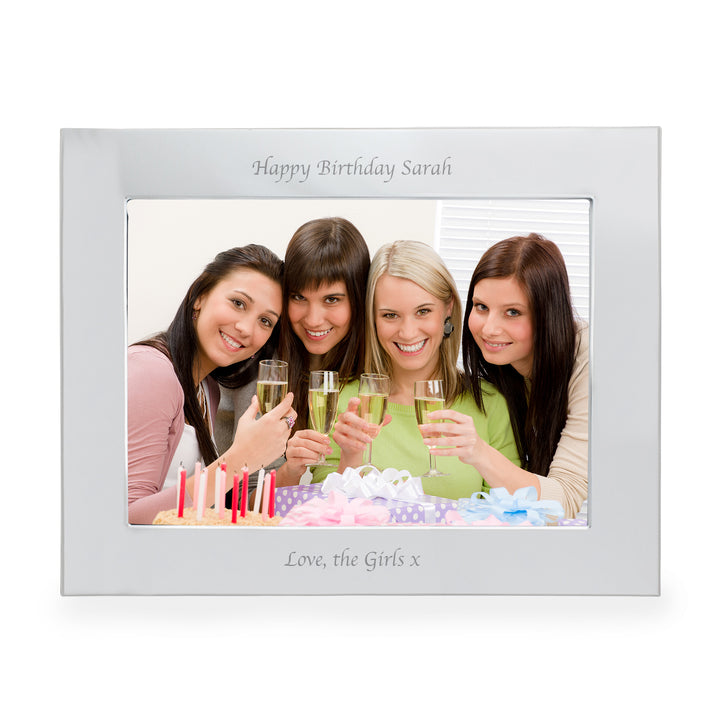 Personalised Silver 7x5 Landscape Photo Frame in gift category Personalised Photo Frames