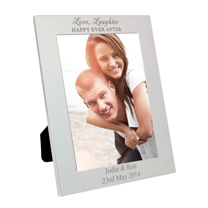 Personalised Silver 5x7 Happily Ever After Photo Frame in gift category Personalised Photo Frames