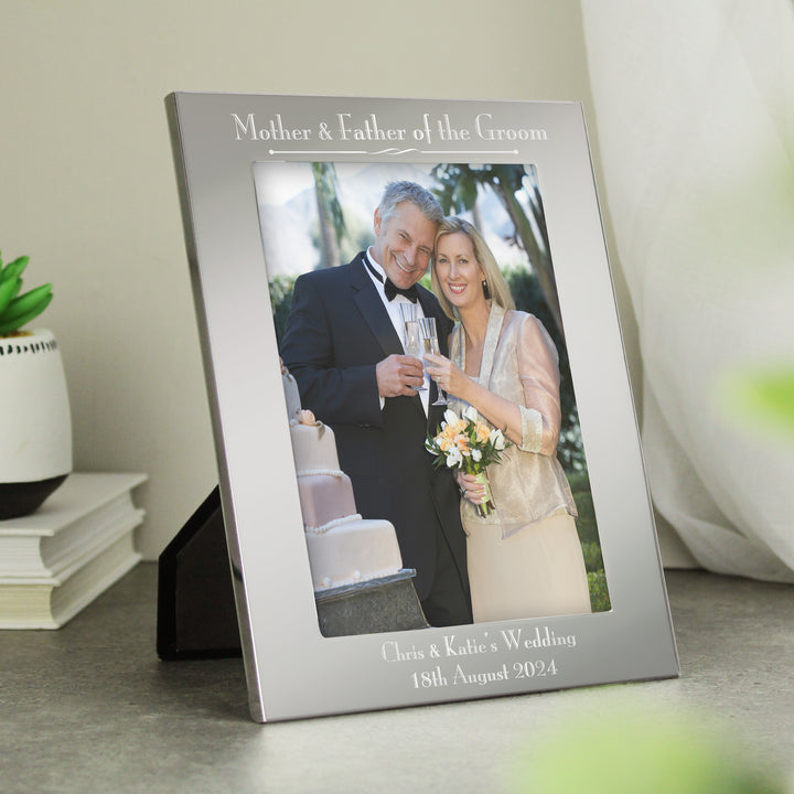 Personalised Silver 5x7 Decorative Mother & Father of the Bride Photo Frame in gift category Personalised Photo Frames