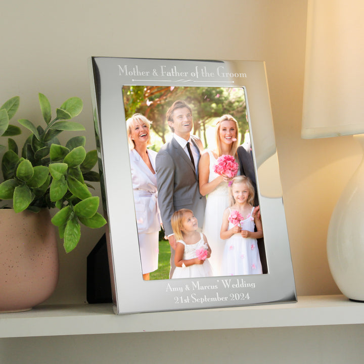 Personalised Silver 5x7 Decorative Mother & Father of the Bride Photo Frame in gift category Personalised Photo Frames