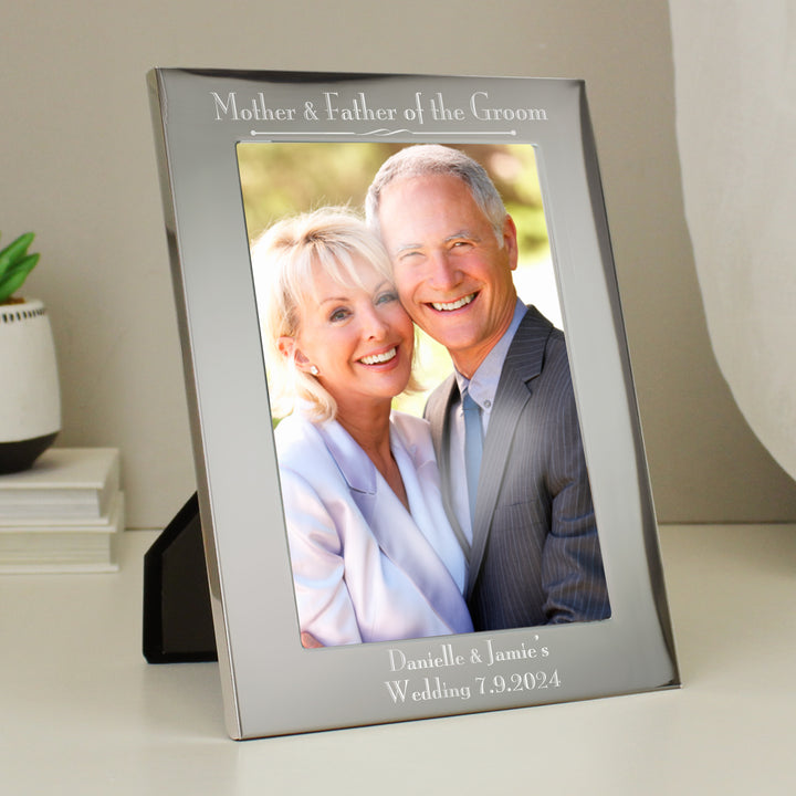 Personalised Silver 5x7 Decorative Mother & Father of the Bride Photo Frame in gift category Personalised Photo Frames