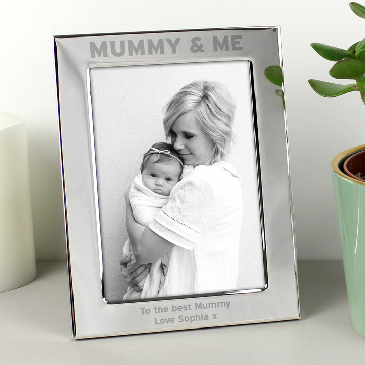 Personalised Silver 5x7 Mummy & Me Photo Frame in gift category Personalised Photo Frames