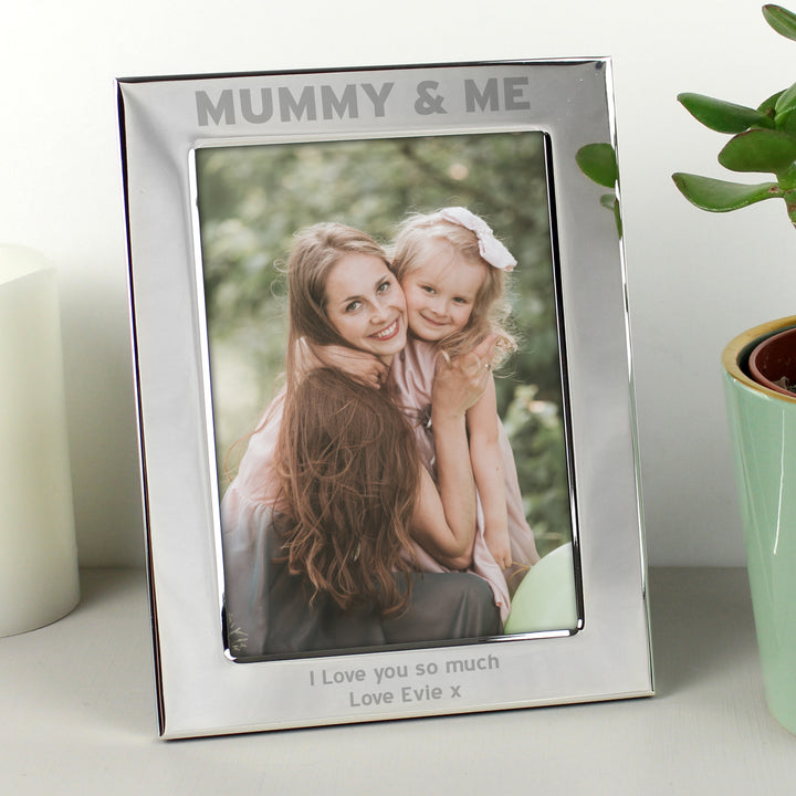 Personalised Silver 5x7 Mummy & Me Photo Frame in gift category Personalised Photo Frames