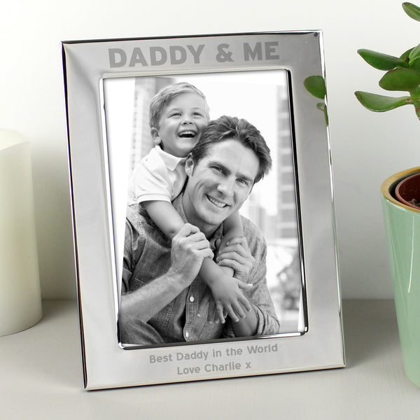 Personalised Silver 5x7 Daddy & Me Photo Frame in gift category Personalised Photo Frames