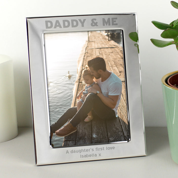 Personalised Silver 5x7 Inch Daddy & Me Photo Frame - part of the Gifts Finder Personalised Photo Frames collection