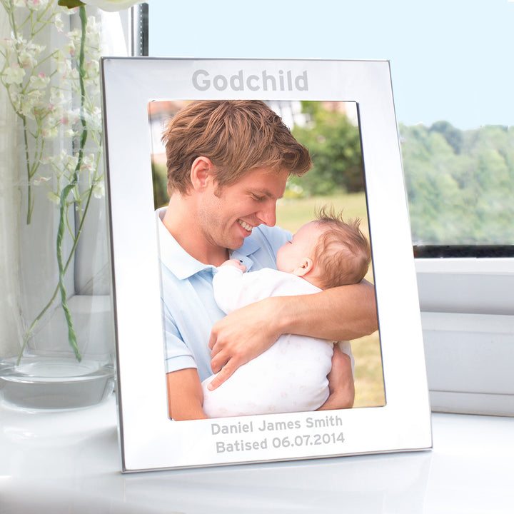 Personalised Silver 5x7 Bold Style Photo Frame in gift category Personalised Photo Frames