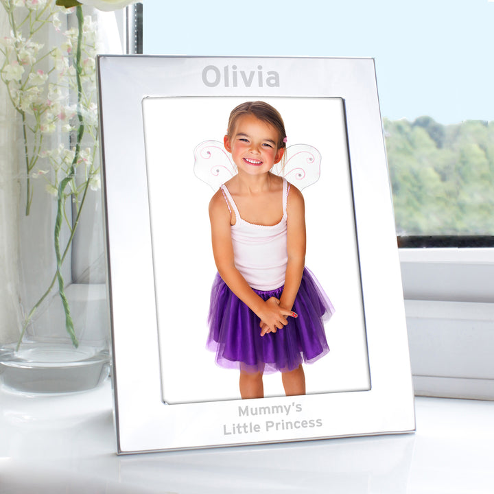 Personalised Silver 5x7 Bold Style Photo Frame in gift category Personalised Photo Frames