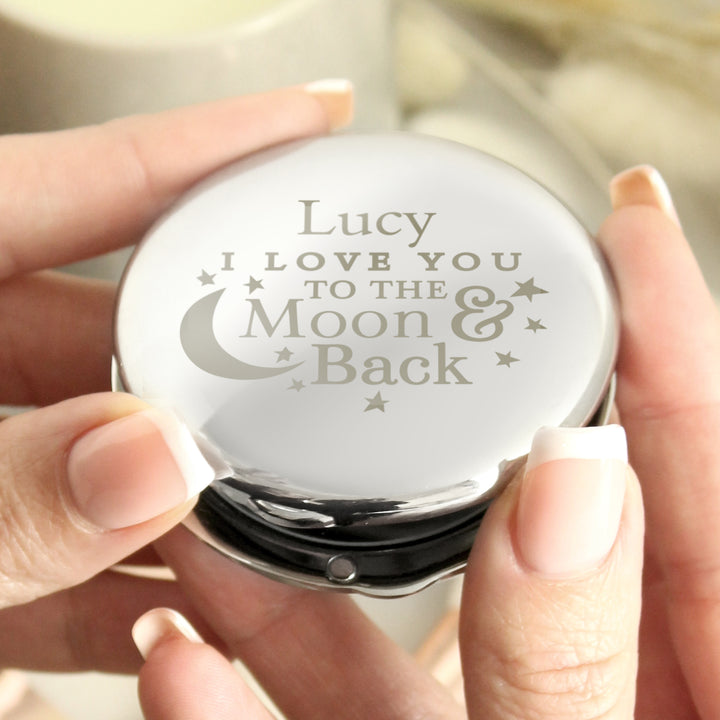 Personalised To the Moon and Back... Compact Mirror in gift category Personalised Makeup Mirrors & Compact Mirrors