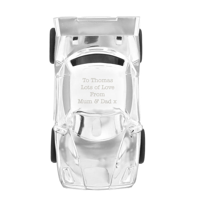 Personalised Racing Car Money Box in gift category Personalised Money Boxes