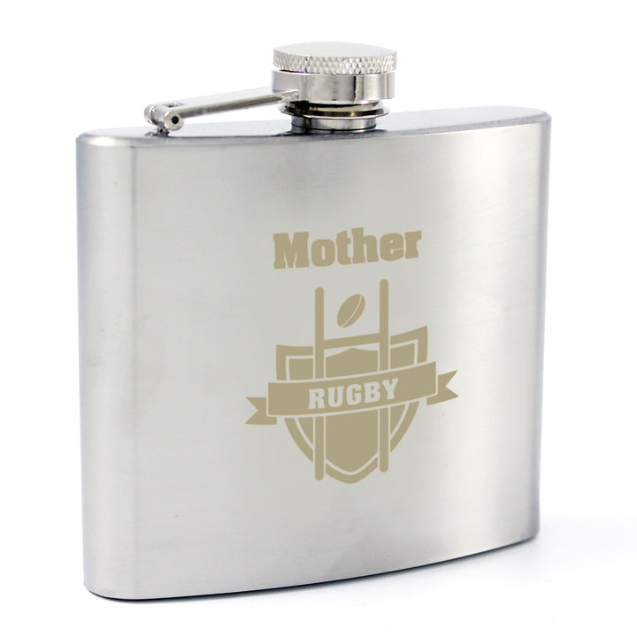 Personalised Rugby Hip Flask - part of the Gifts Finder Personalised Hip Flasks collection