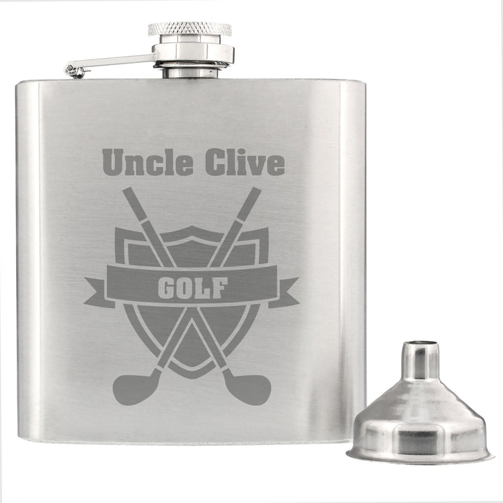 Buy Personalised Golf Hip Flask available now at www.giftsfinder.co.uk