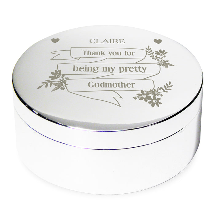 Buy Personalised Garden Bloom Round Trinket Box available now at www.giftsfinder.co.uk