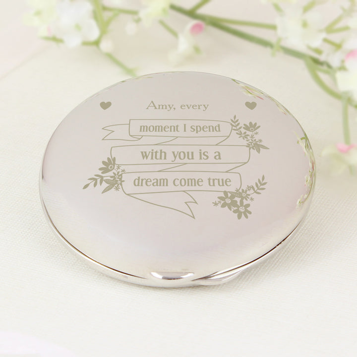 Buy Personalised Garden Bloom Compact Mirror available now at www.giftsfinder.co.uk