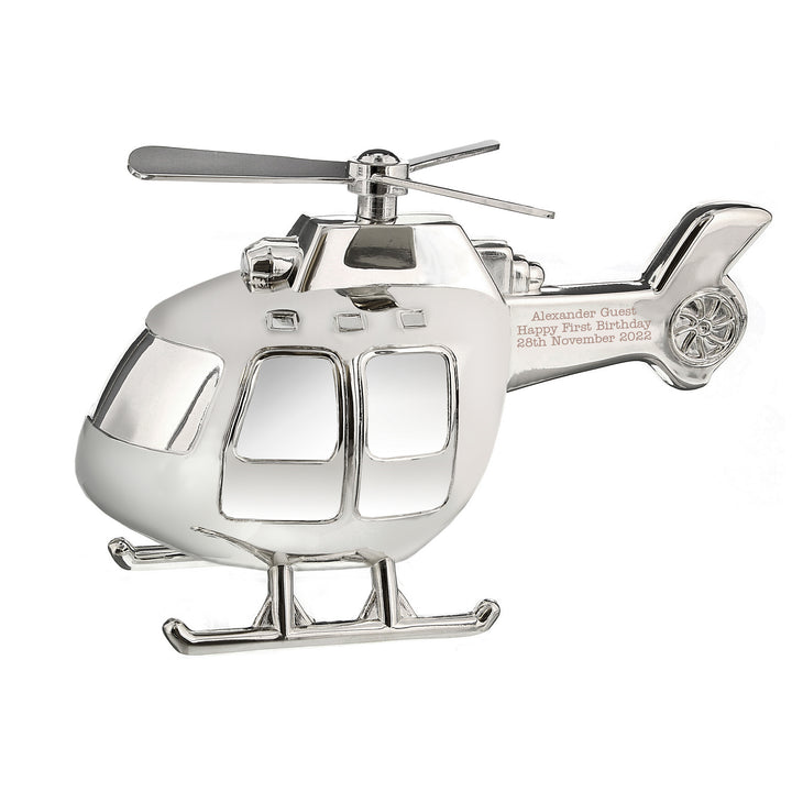 Buy Personalised Helicopter Money Box at www.giftsfinder.co.uk