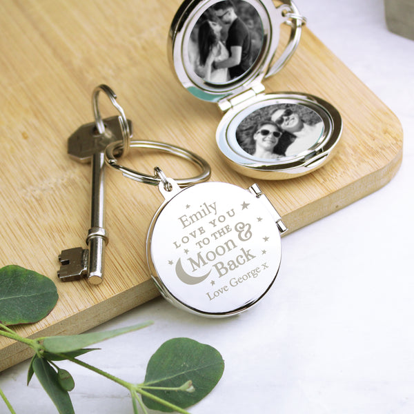 Buy Personalised To The Moon And Back...Photo Keyring at www.giftsfinder.co.uk