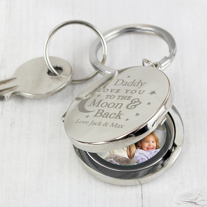 Buy Personalised To The Moon And Back...Photo Keyring at www.giftsfinder.co.uk