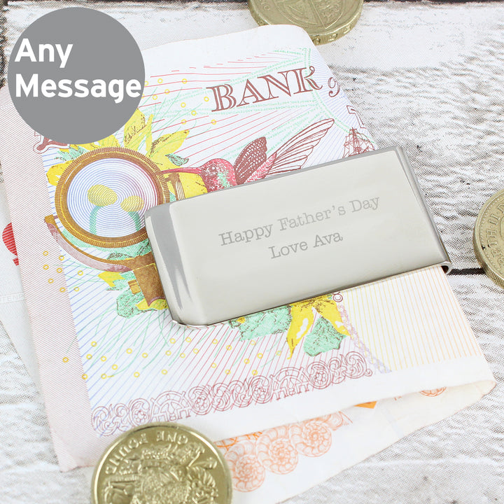 Buy Personalised Any Message Money Clip at www.giftsfinder.co.uk