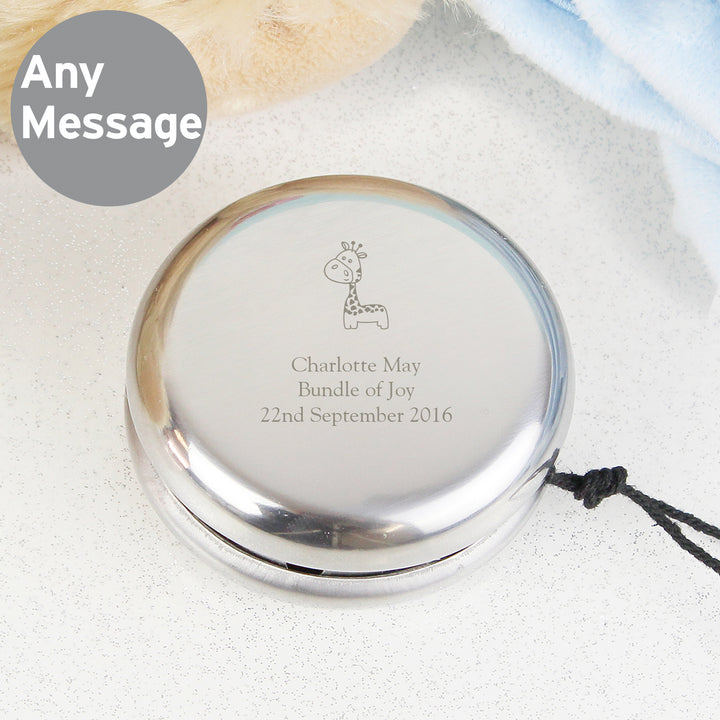 Personalised Hessian Giraffe Yoyo - part of the Gifts Finder Personalised Yoyos collection