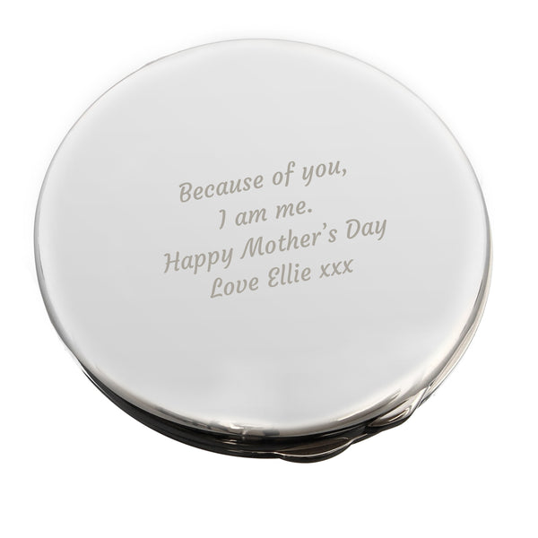 Buy Personalised Any Message Compact Mirror at www.giftsfinder.co.uk