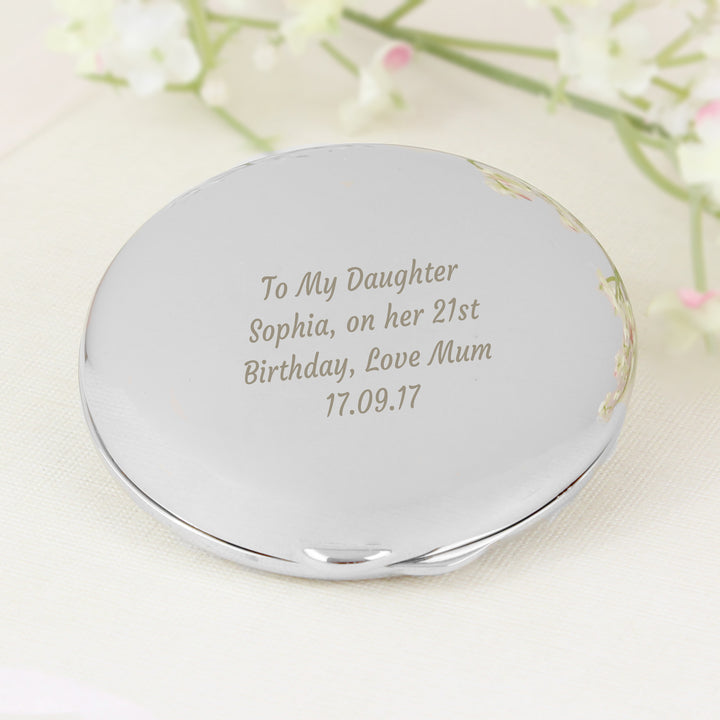 Buy Personalised Any Message Compact Mirror at www.giftsfinder.co.uk