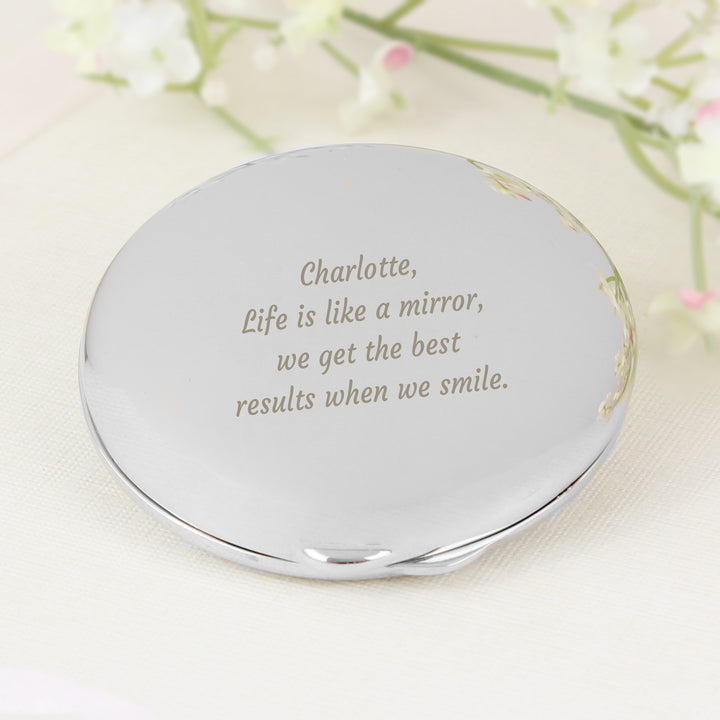 Buy Personalised Any Message Compact Mirror at www.giftsfinder.co.uk