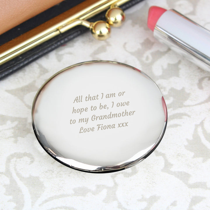 Buy Personalised Any Message Compact Mirror at www.giftsfinder.co.uk