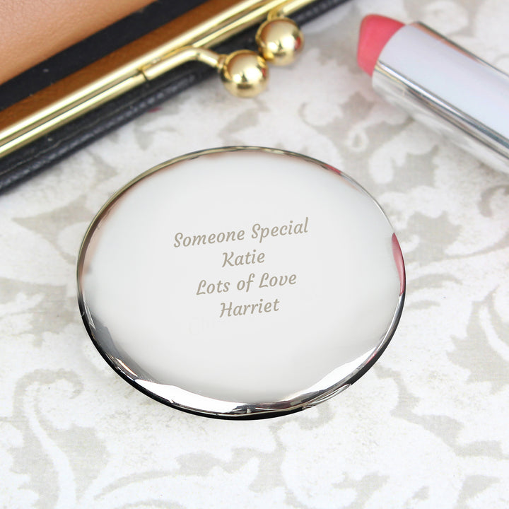 Buy Personalised Any Message Compact Mirror at www.giftsfinder.co.uk