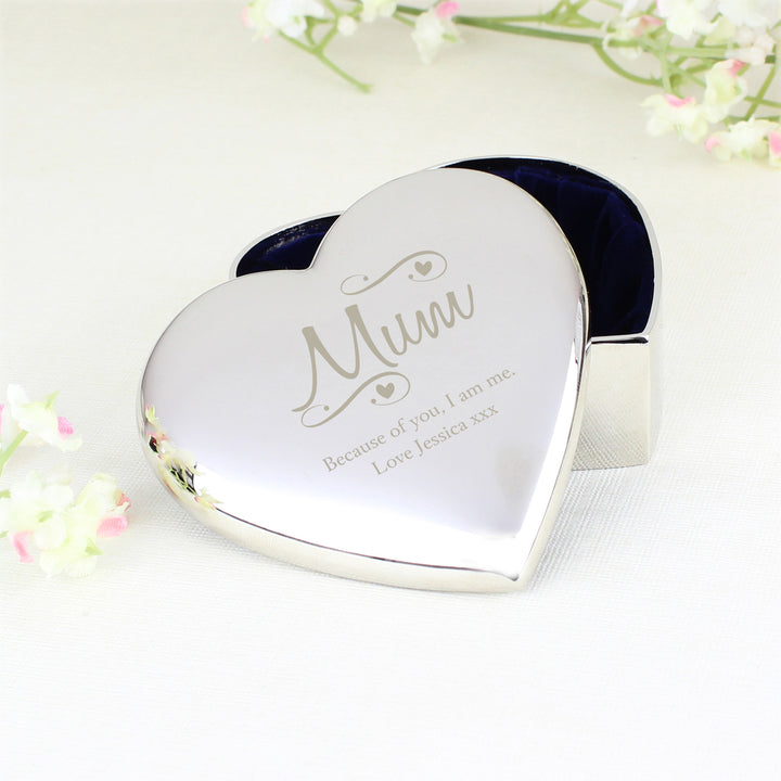 Buy Personalised Mum Swirls & Hearts Trinket Box at www.giftsfinder.co.uk