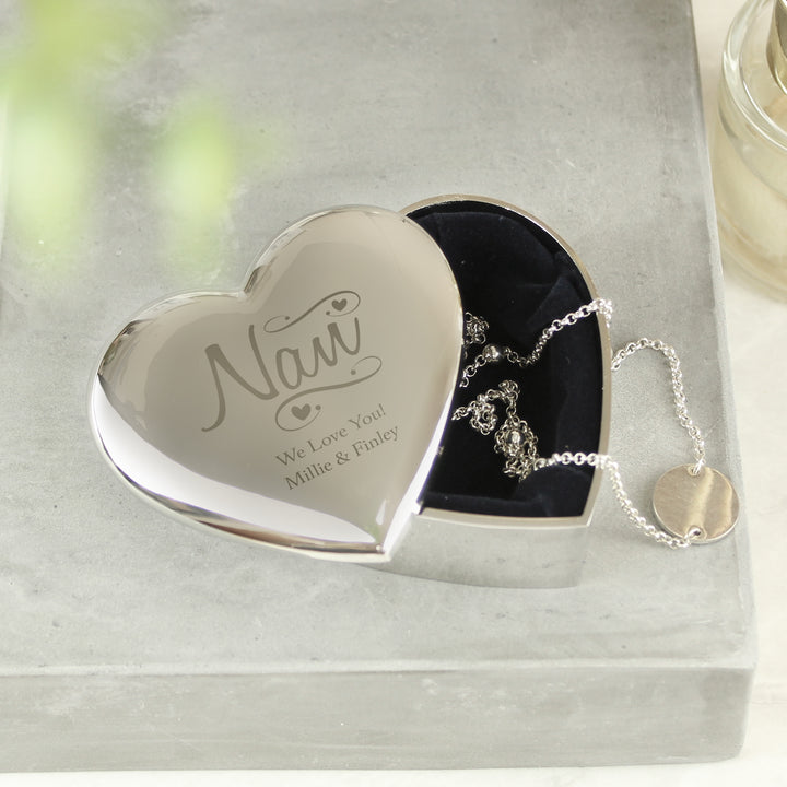 Buy Personalised Nan Swirls & Hearts Trinket Box at www.giftsfinder.co.uk