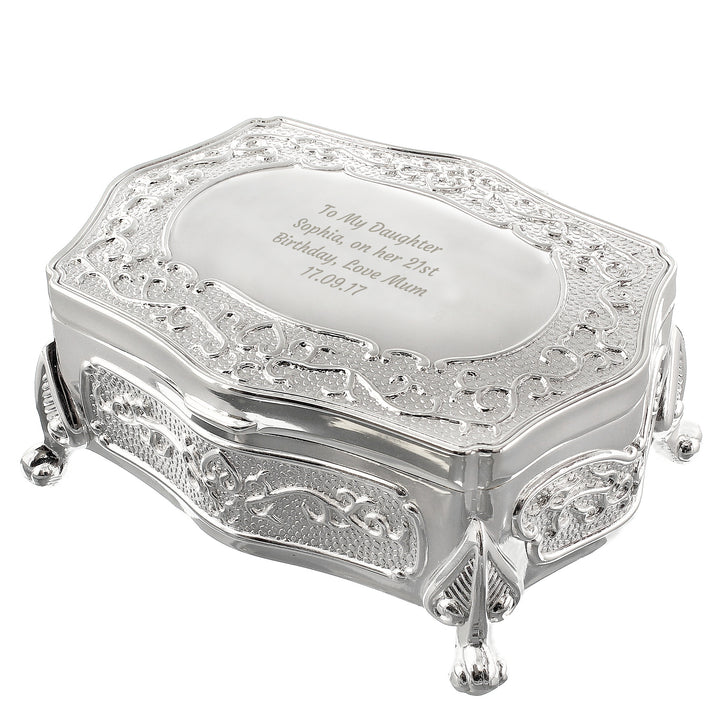 Buy Personalised Any Message Small Antique Trinket Box at www.giftsfinder.co.uk