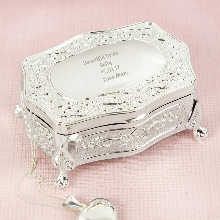 Buy Personalised Any Message Small Antique Trinket Box at www.giftsfinder.co.uk