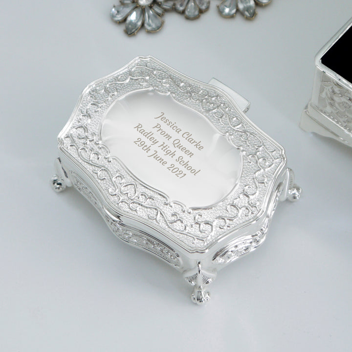 Buy Personalised Any Message Small Antique Trinket Box at www.giftsfinder.co.uk