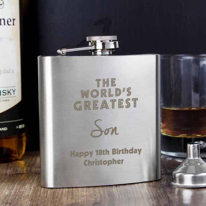 Buy Personalised 'The World's Greatest' Hip Flask at www.giftsfinder.co.uk