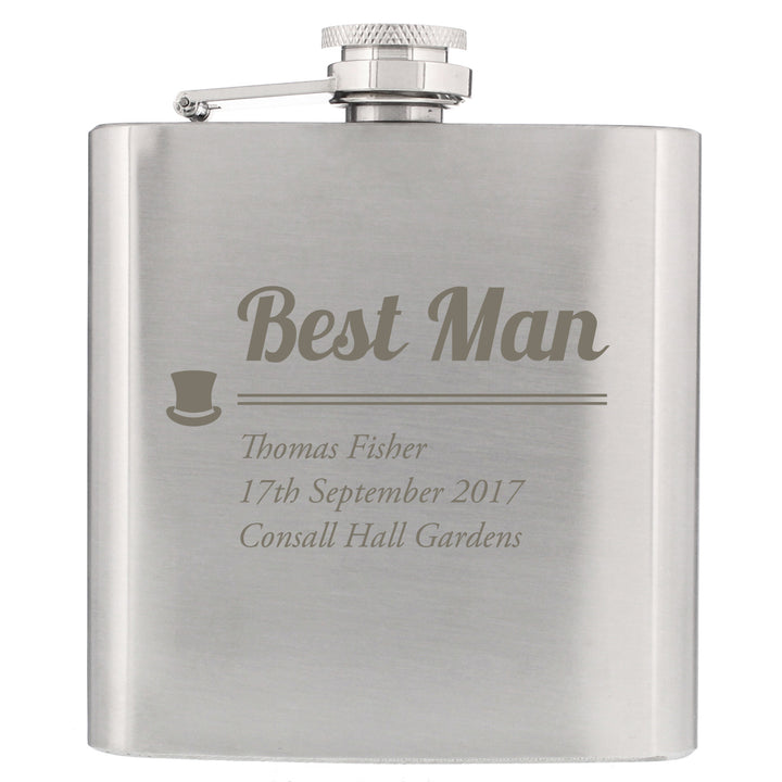 Buy Personalised Best Man Hip Flask at www.giftsfinder.co.uk