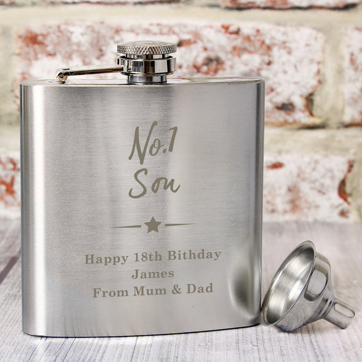 Buy Personalised No.1 Hip Flask at www.giftsfinder.co.uk