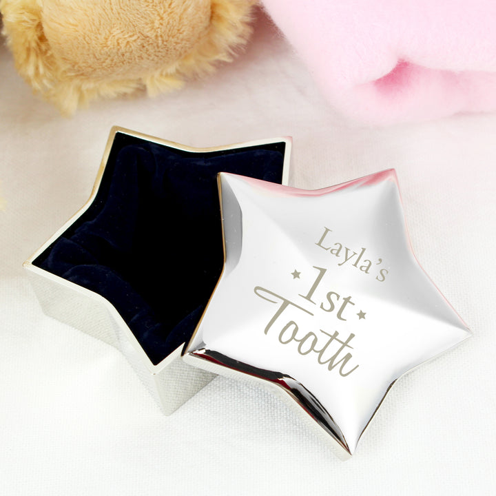 Buy Personalised 1st Tooth Star Trinket Box at www.giftsfinder.co.uk