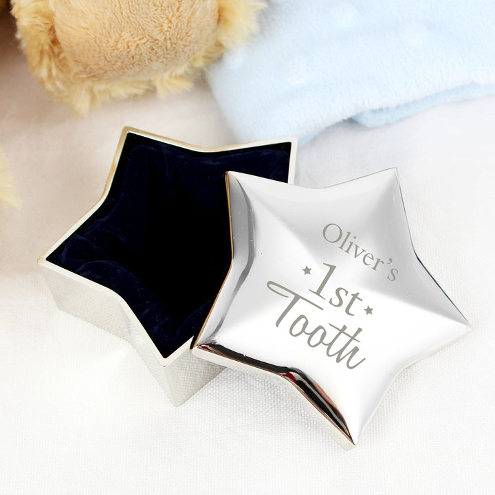 Buy Personalised 1st Tooth Star Trinket Box at www.giftsfinder.co.uk