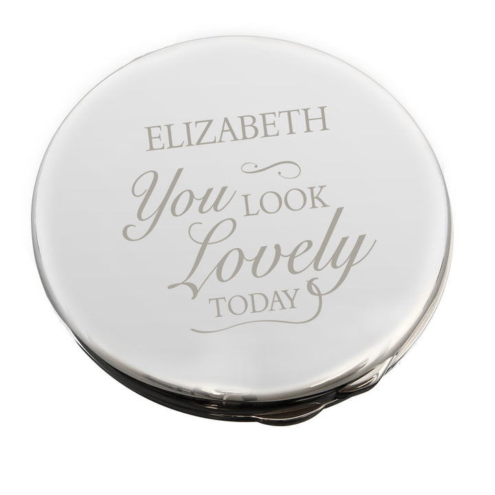 Buy Personalised You Look Lovely Compact Mirror at www.giftsfinder.co.uk