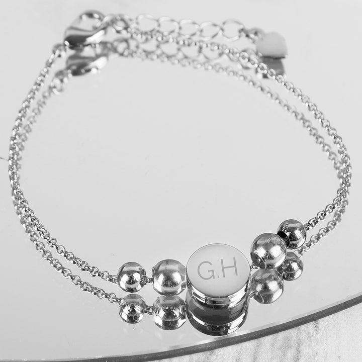 Buy Personalised Silver Plated Initials Disc Bracelet at www.giftsfinder.co.uk