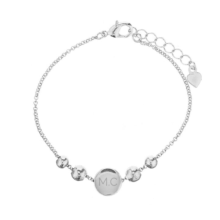 Buy Personalised Silver Plated Initials Disc Bracelet at www.giftsfinder.co.uk